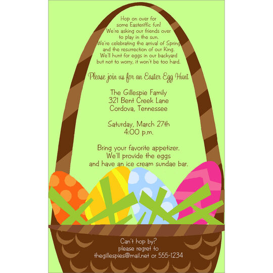 Colorful Easter Egg Basket Invitations